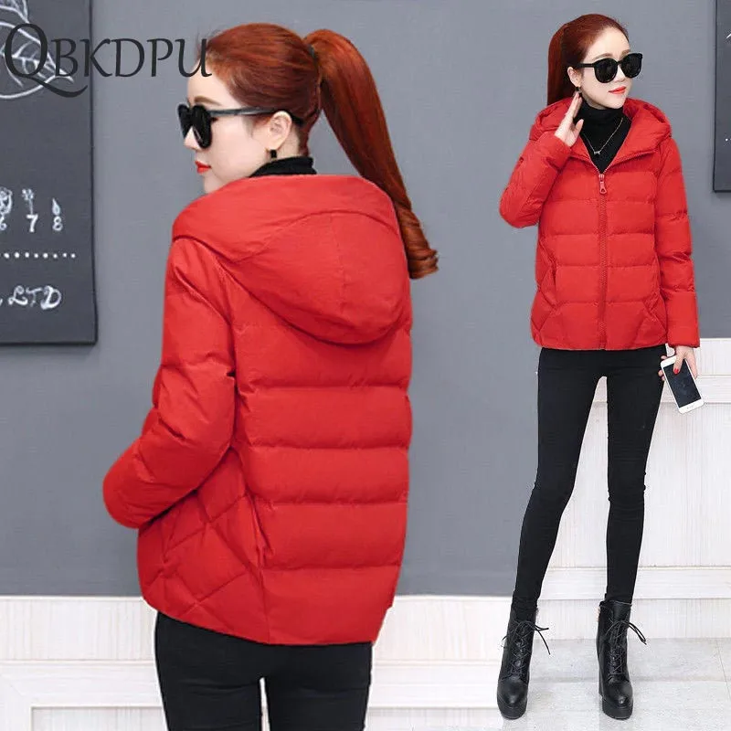 Женские зимние теплые парки Осень зима 2019 женские тонкие куртки хлопковый
