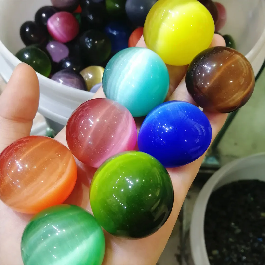 

Wholesale Cat'se Eye Palm Massage Stones Mineral Specimen Charming Healing Natural Quartz Crystals