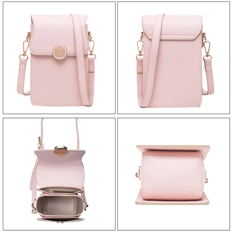 

New Fashion Women Phone Messenger Bags Leather Simple Hasp Money Coin Purse Big Capacity Daily Use Shoulder Bags Card Wallet