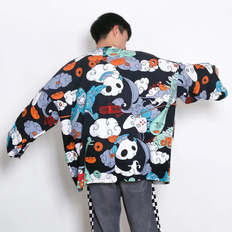 Кимоно для мужчин и женщин кардиган в японском стиле юката с Оби хаори