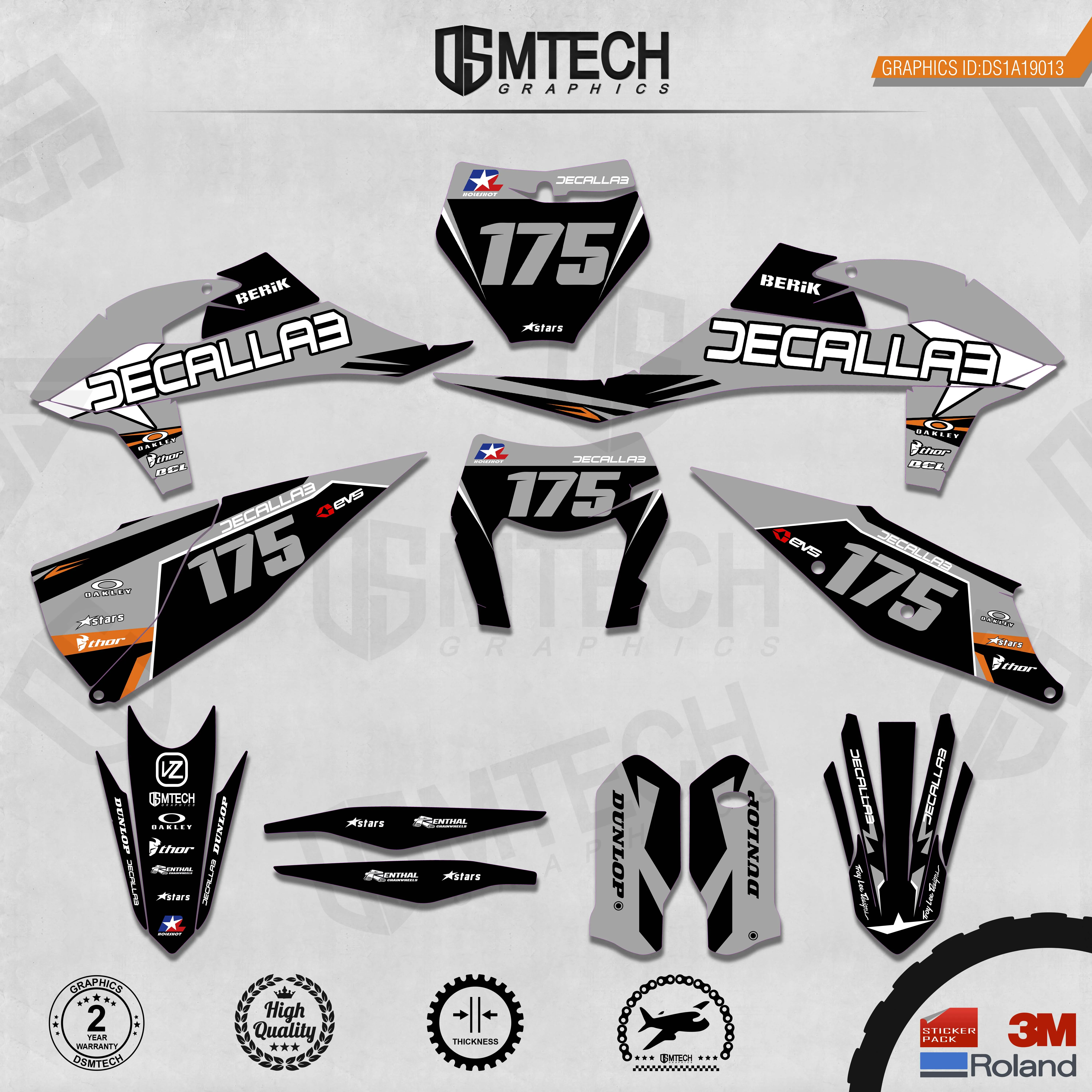 DSMTECH Customized Team Graphics Backgrounds Decals 3M Custom Stickers For  2019-2020 SXF 2020-2021EXC 013