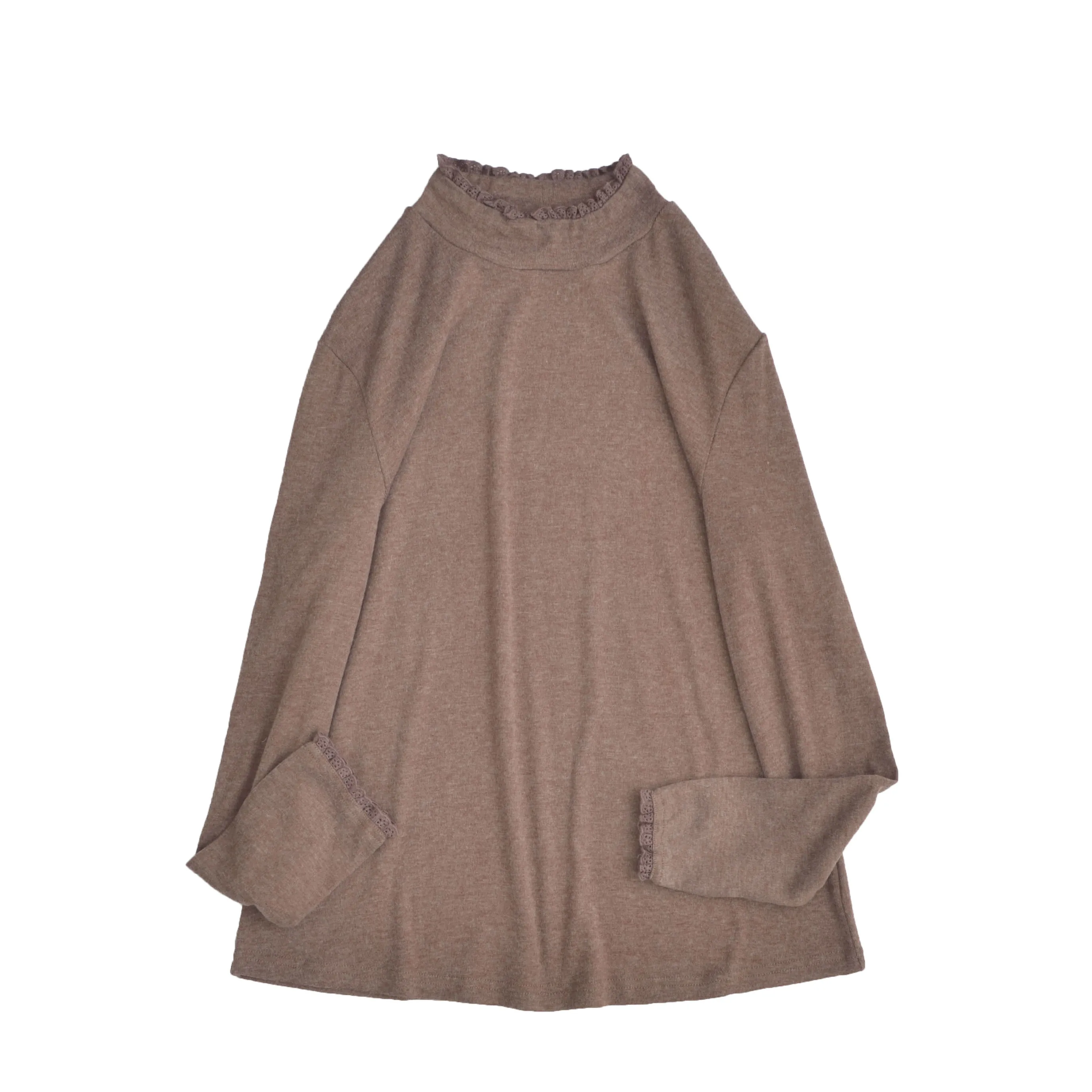 

Lamtrip Lace Edge Stand Collar Cotton Long Sleeve Lolita Japanese style Boutique Top T-Shirt