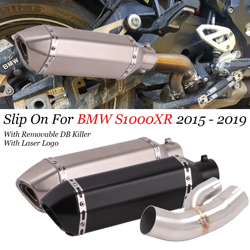 

For BMW S1000XR 2015 2016 2017 2018 2019 Motorcycle Exhaust System Modified Escape Moto Muffler DB Killer Mid Link Pipe Slip on