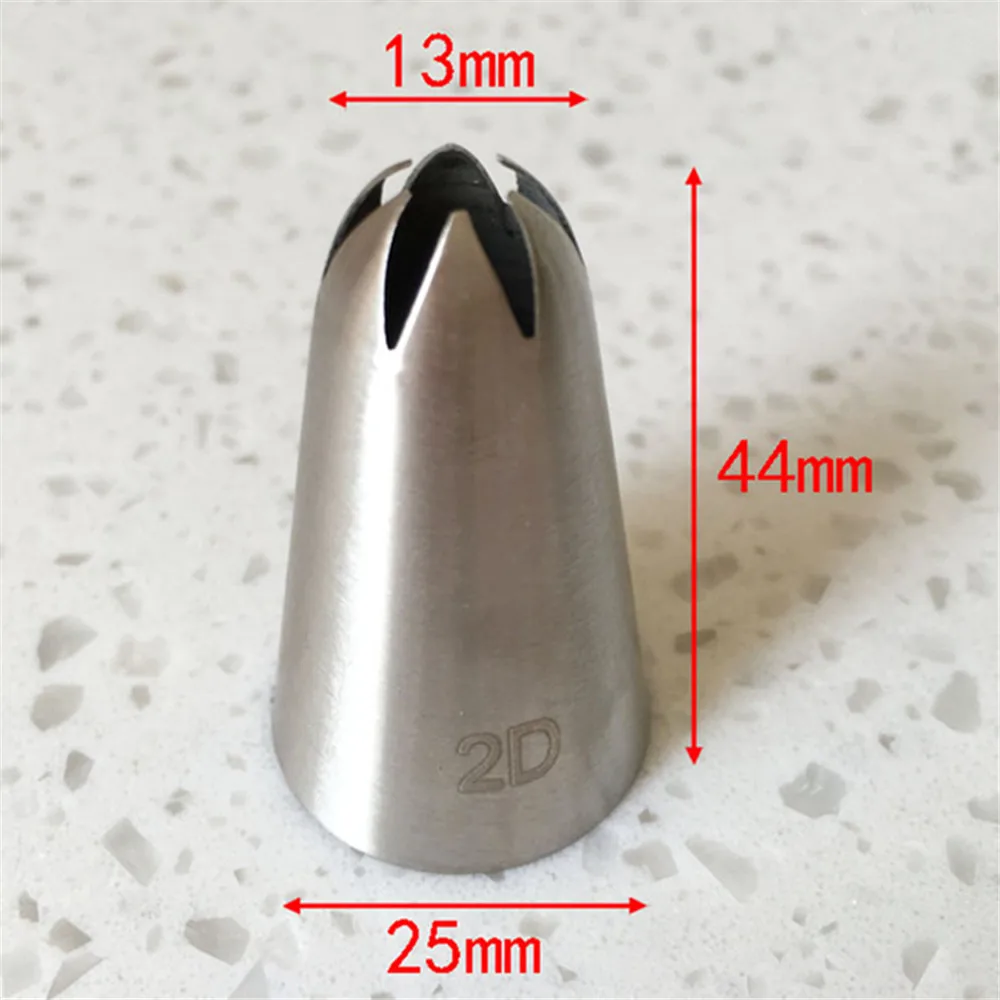 

2D Large Size Rose Flower Cake Decorating Icing Tip Cupcake Nozzles Decoration