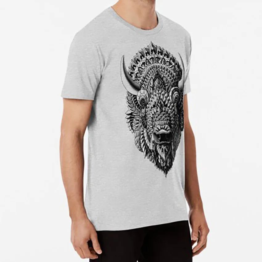Мужская футболка Bison buffalo bull alpha ben kwok bioworkz com pattern|Мужские футболки| |
