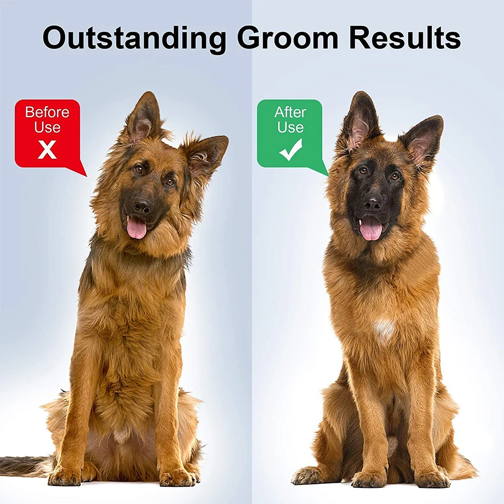 

Curly Dog Hair Removal Comb Grooming Brush Stainless Steel Cats Combs Automatic Non-Slip Brush For Dog Cat Pet Cleaning Supplies