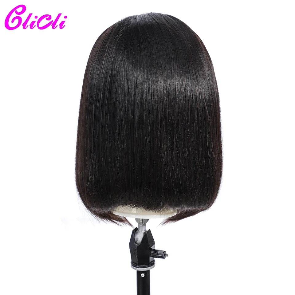 Бразильские волосы remy, короткий Боб, парик 13x6, глубокая часть, кружевные передние человеческие волосы, парики, прямые, 150% плотность, предварительно выщипанные натуральные волосы