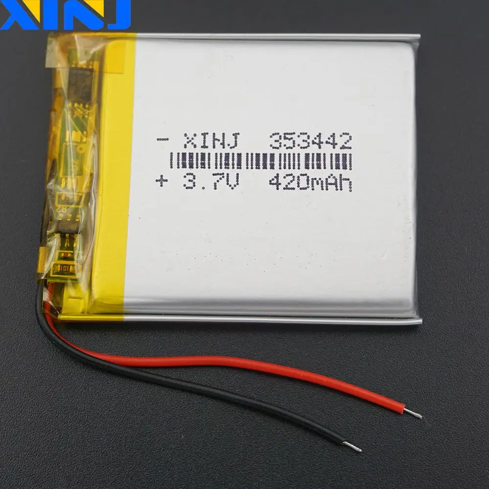 XINJ 3 7 V 420 mAh литий полимерная батарея Li ion li po cell 353442 для MP3/MP4 Электронная книга