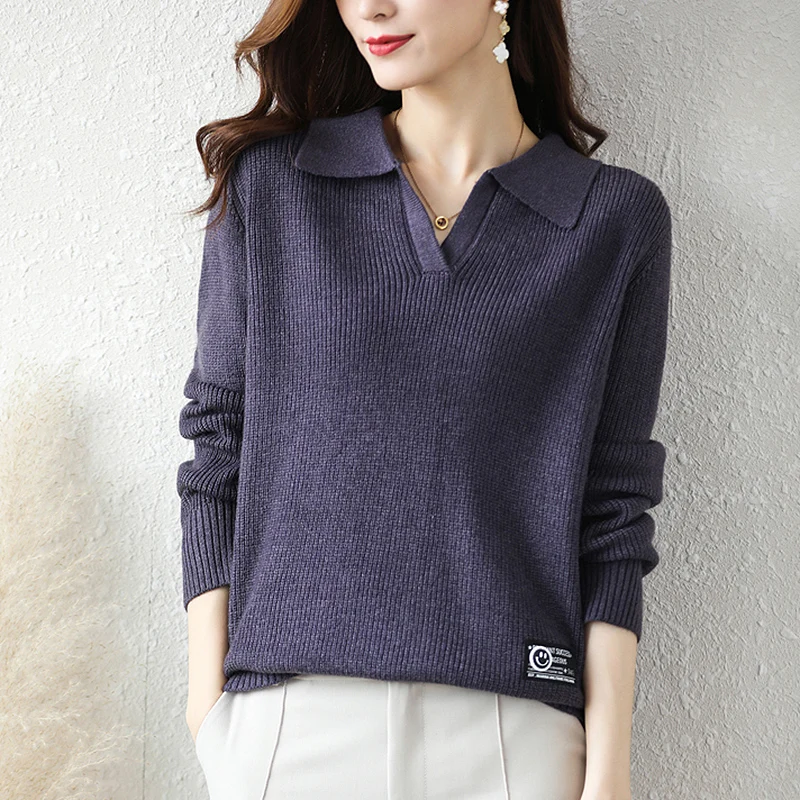 

BETHQUENOY Winter Clothes Woman Deep Blue Knit Sweater 2021 Pullover Truien Dames Thickening Knitted Tops Women Sueters De Mujer