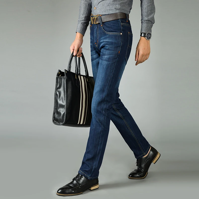 Vomint 2019 мужские джинсы Бизнес Стиль тянущиеся косые карманы длинные эластичные