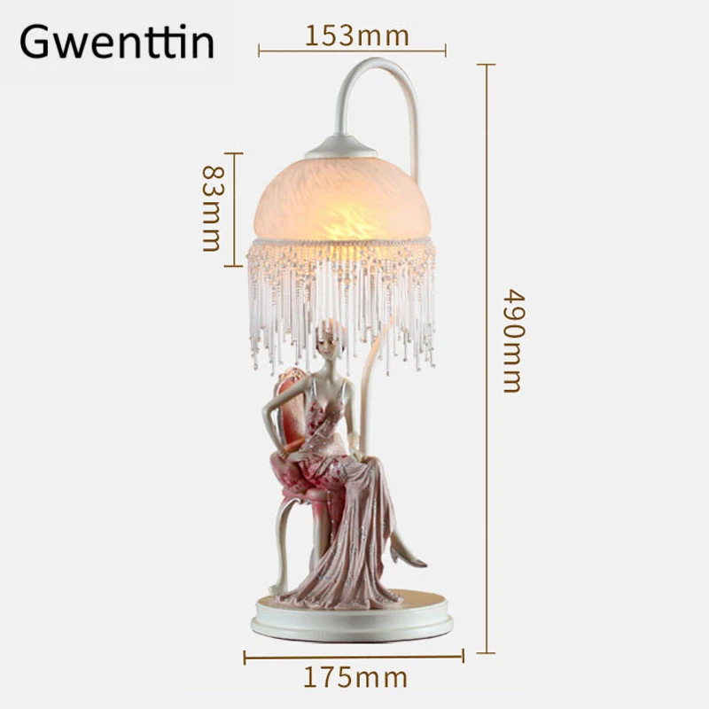 Современный элегантный стеклянный Настольный светильник для девочек гостиной