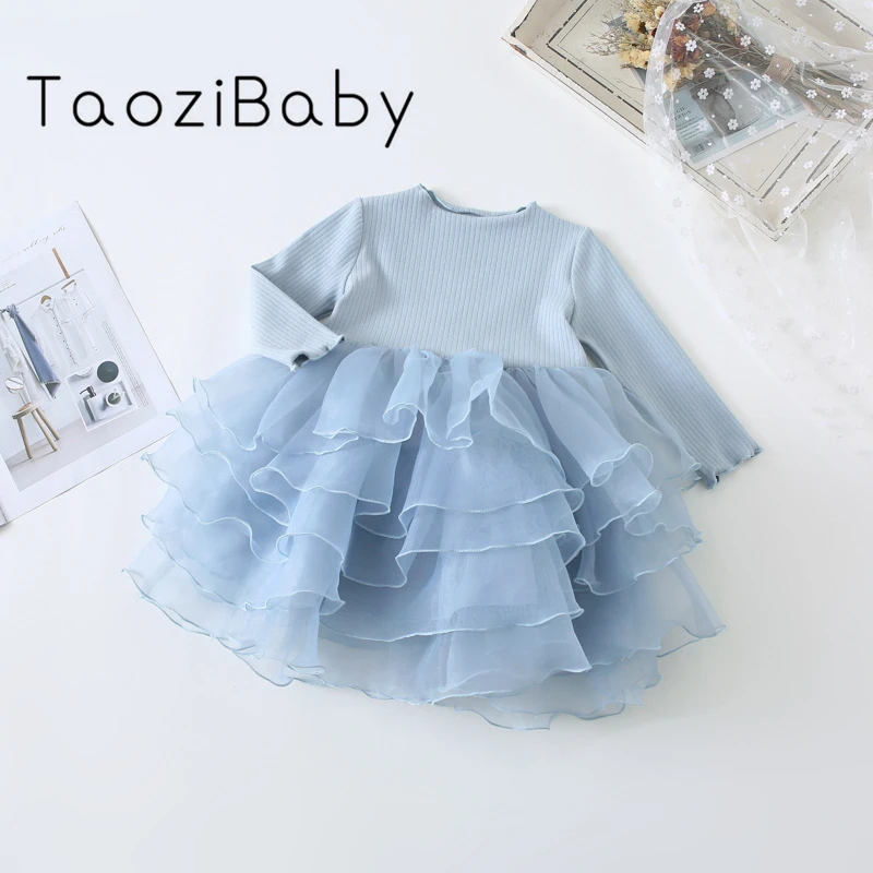 Детское платье Новинка весеннее принцессы пышное средней длины для девочек