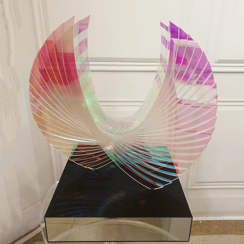 

GY Abstract Layered Acrylic Transparent Resin Colorful Sculpture Soft Decoration Artwork Modern Creative Crafts