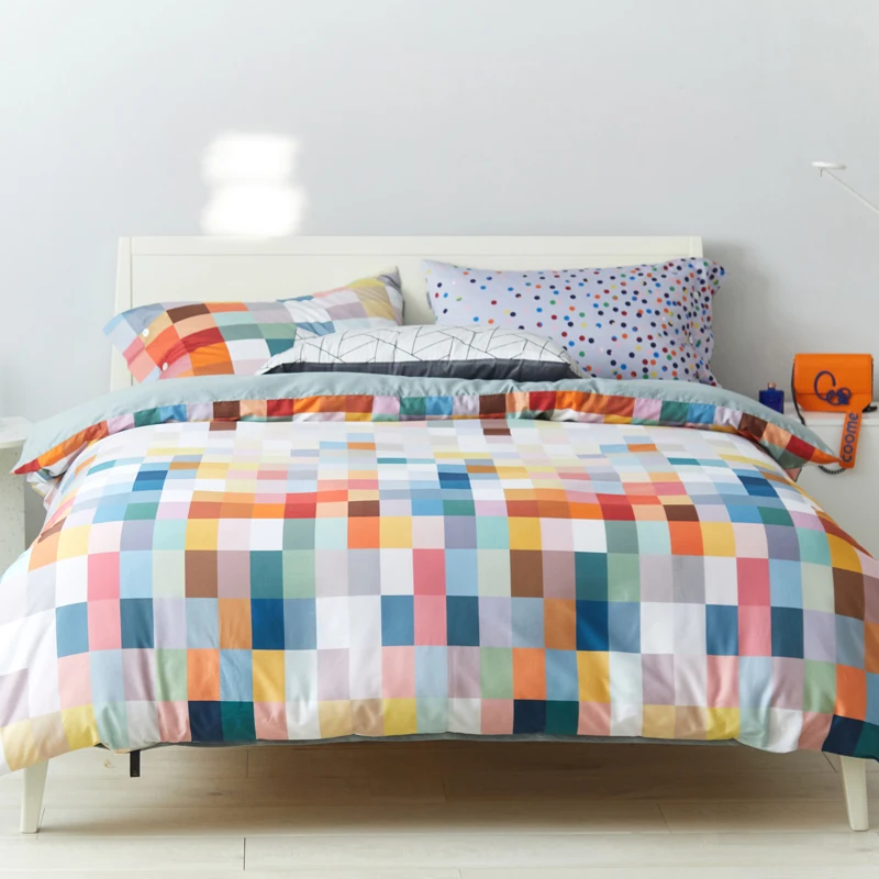 Пододеяльник с принтом одеяло стеганое чехол на молнии одиночный двойной