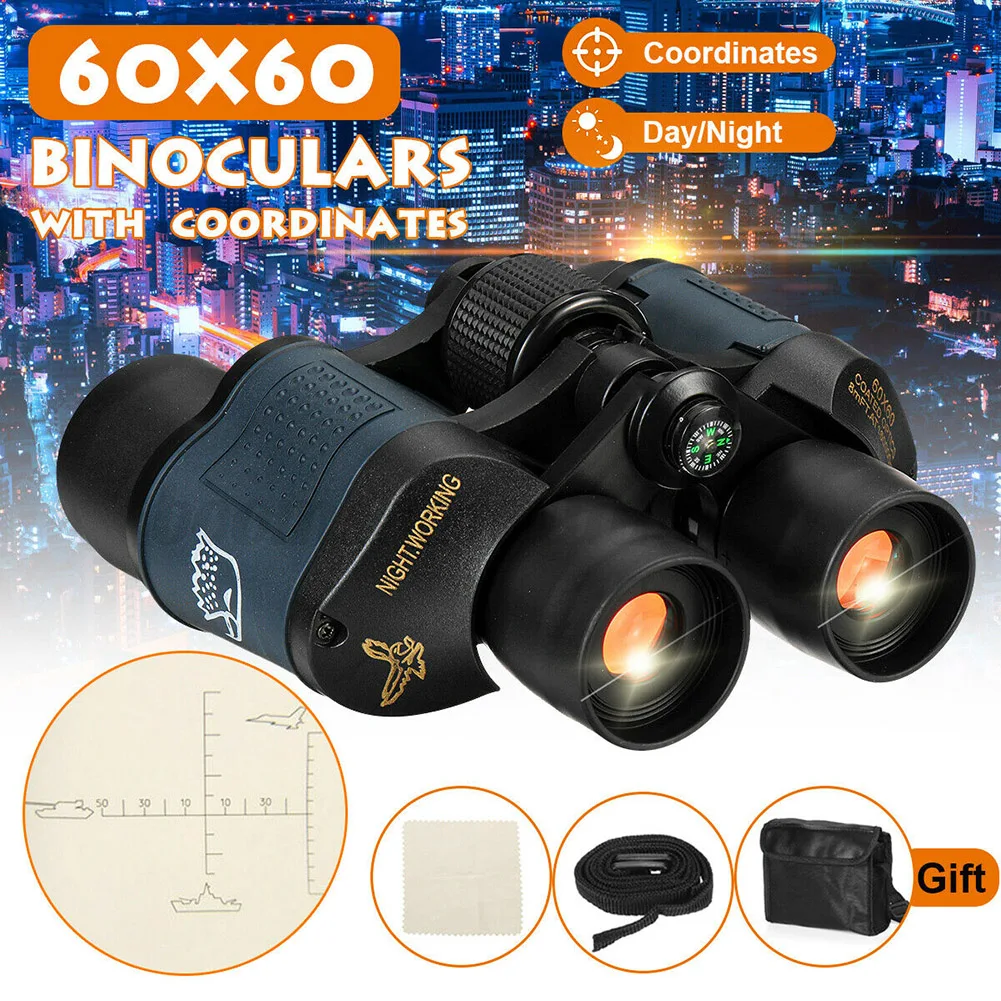 

60X60 Binoculars HD Day Night Waterproof 160000m Coordinates Telescopes for Hunting Camping @LS