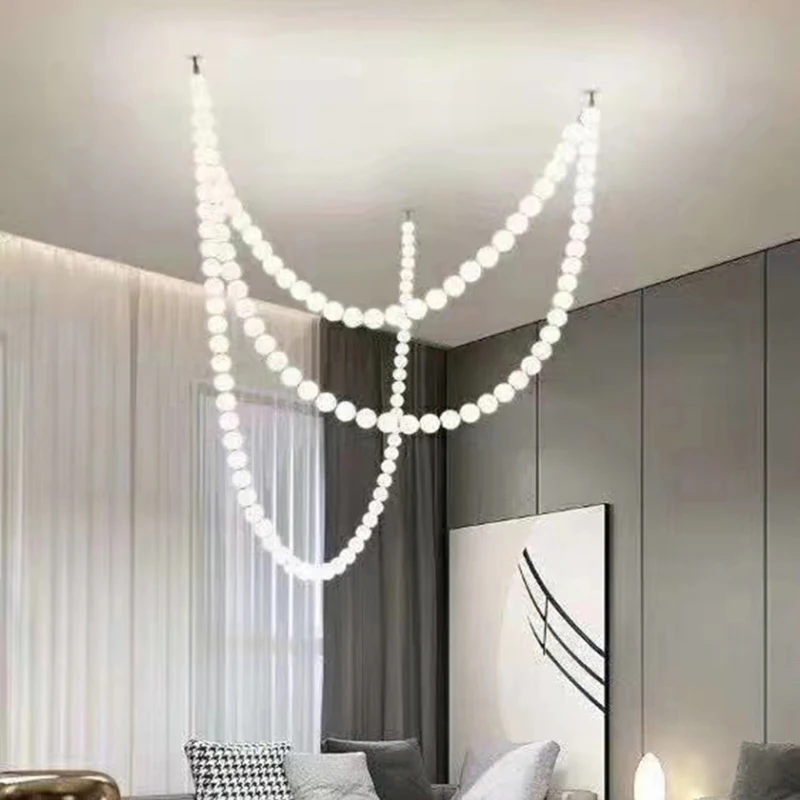 Goedkoop Nordic Light Luxe Kroonluchter Post-Moderne Woonkamer Eetkamer Duplex Trap Techniek Lampen En Lantaarns Custom Villa