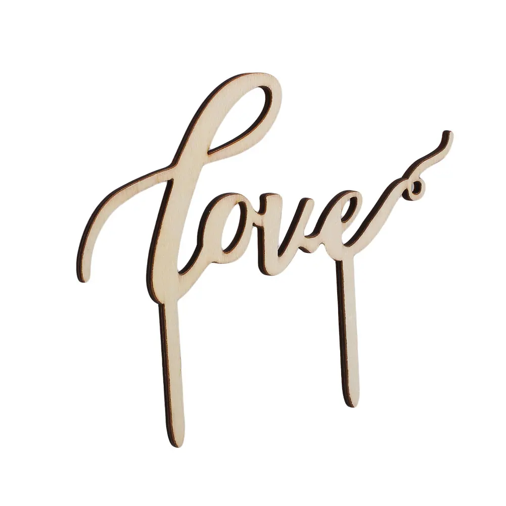 Любовь Письмо Деревянный Торт Топпер Свадебные украшения фестиваль для кексов