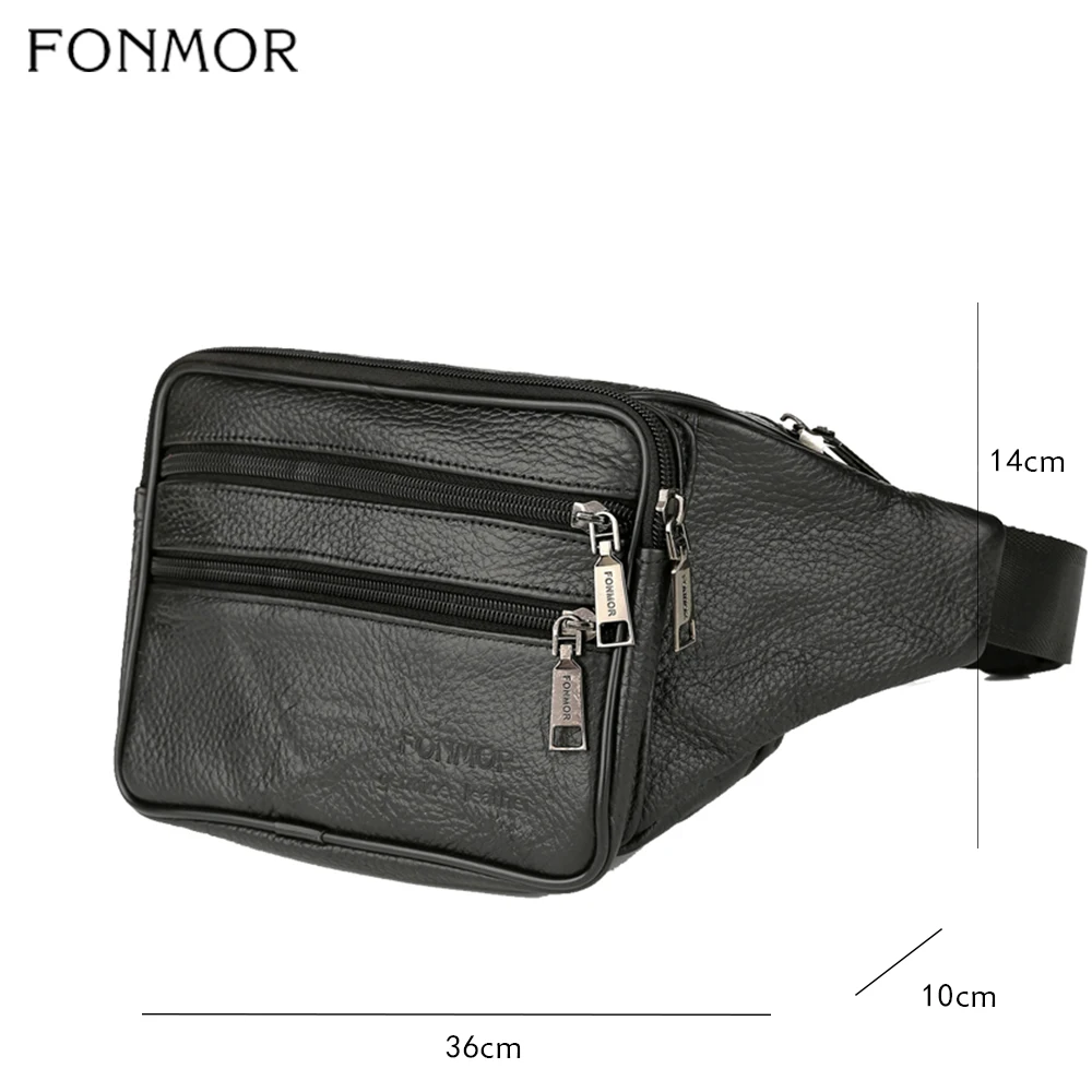 Мужская нагрудная сумка Fonmor поясная из натуральной кожи повседневная через