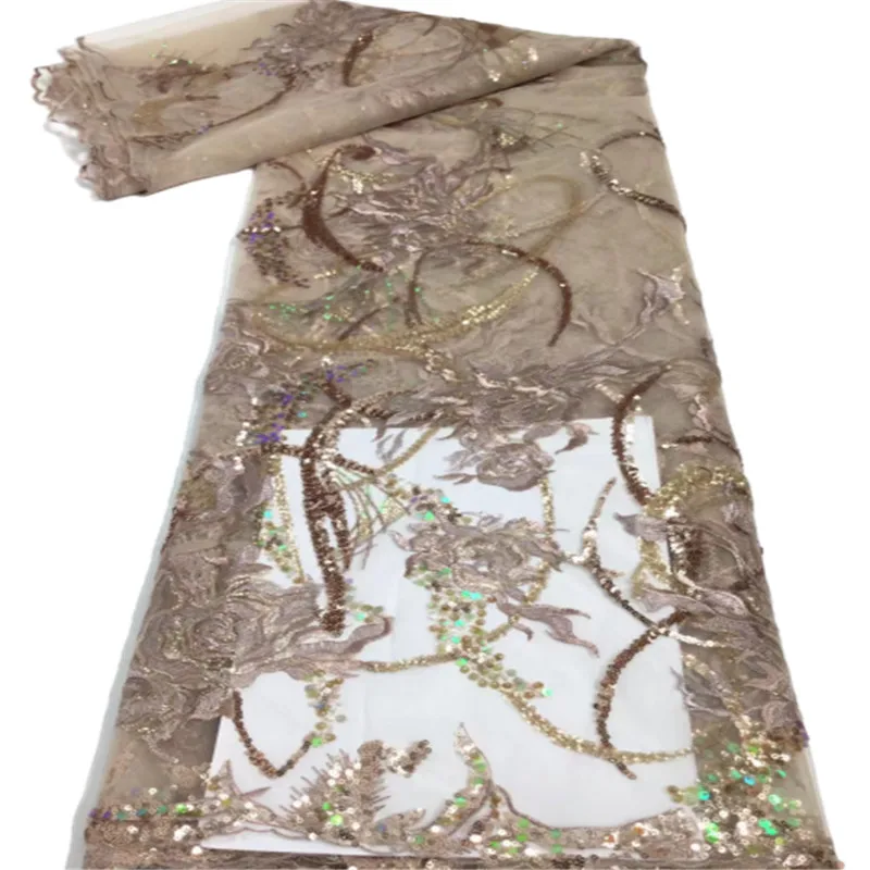 (5 ярдов/шт.) Высококачественная Женская золотистая французская сетчатая