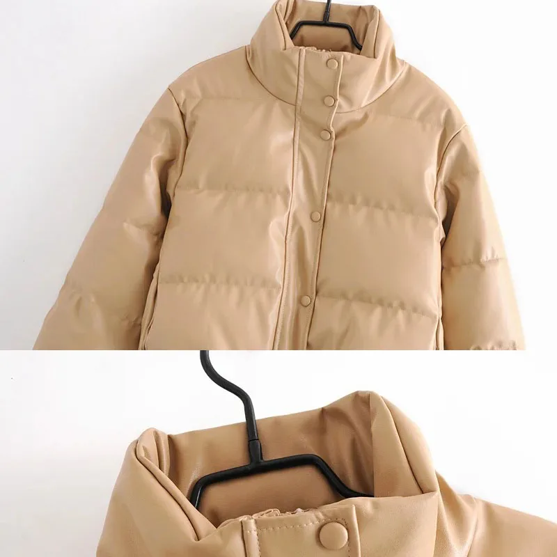 Bomber Jacket Women 2021 New Streetwear Windbreaker Zipper Autumn PU Black Padded Coats Female Winter Parka Raincoats Clothing