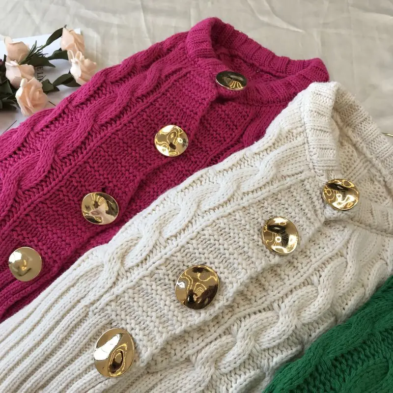 Новинка осени 2020 модный Свободный вязаный женский свитер с длинным рукавом