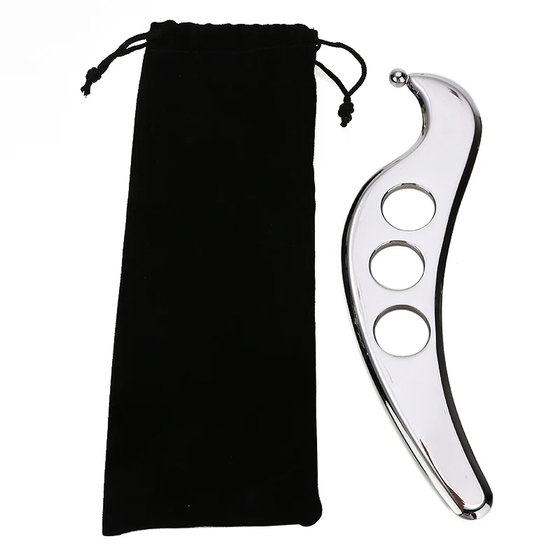 1 шт. Серебряный инструмент Gua Sha из нержавеющей стали Gua Sha пластина для натуротерапии массажный инструмент из мягкой ткани