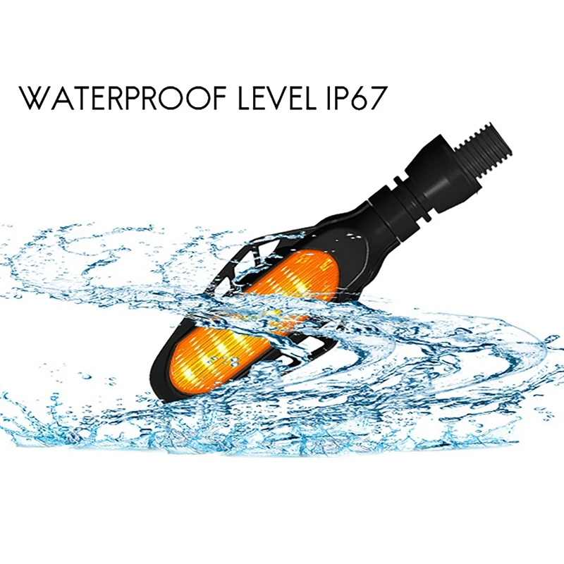 

4 Pcs 12V Universal Motorcycle LED Turn Signal Lights Indicators Amber Blinker Light Flasher Lighting 16 LED Amber Light