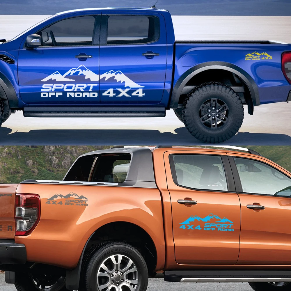 2 шт. наклейки на боковые двери автомобиля для Ford Raptor Ranger VW Amarok Isuzu Dmax Mitsubishi L200 Triton