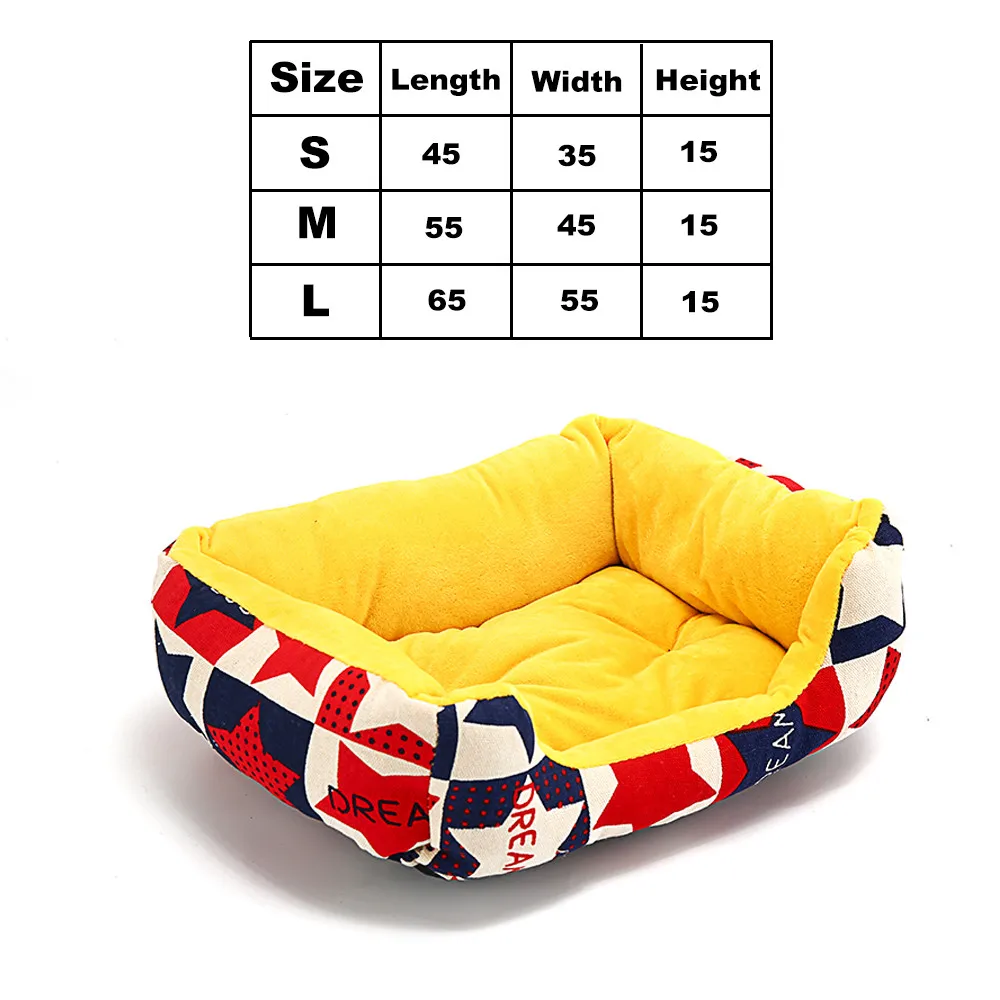 Yellow Dog Bed Роскошный диван для больших и маленьких собак, мягкая плюшевая кровать для домашних животных, лежак для собак, кошек, теплая кровать для щенков, дышащий диван-кровать для кошек, домик BD0009 - Цвет: Yellow Dog Bed