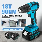 Электрическая Беспроводная бесщеточная Ударная дрель, перфоратор, отвертка, электроинструмент сделай сам, перезаряжаемая батарея Makita, 18 в, 90 нм