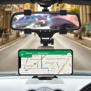 car phone holder stand car rearview mirror mount car holder for phone for 3 5 5in gps 360 degrees smartphone stand universal free global shipping
