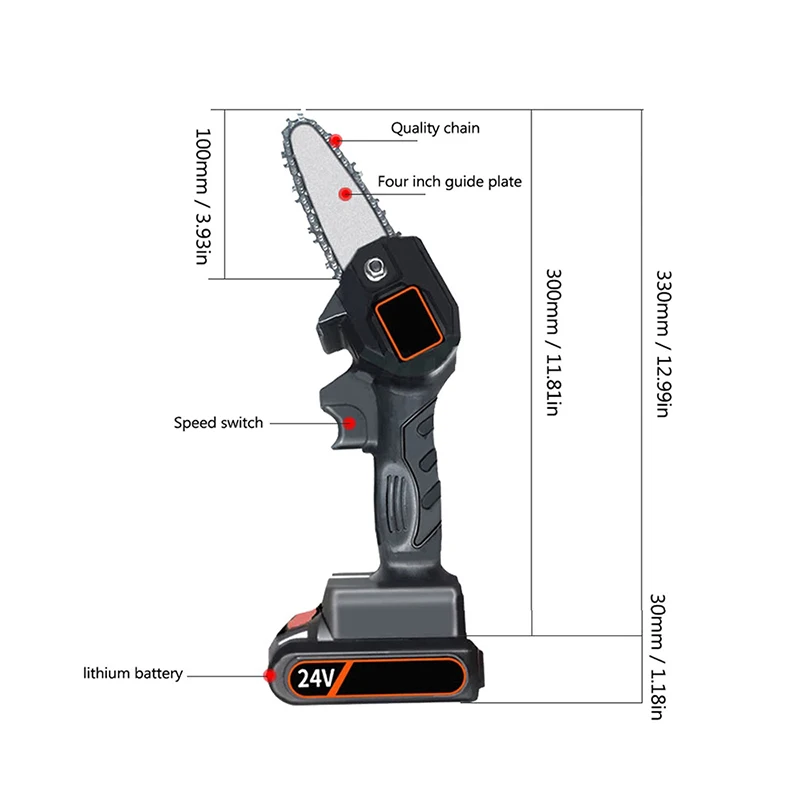 

24V Electric Chainsaw Bracket Adjustable Mini Saw For Woodworking Garden Tools Chain Saws Wood Cutters Outdoor Tools