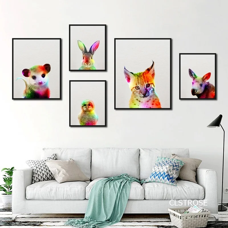 Художественные картины на холсте ослепительные цветные постеры с животными
