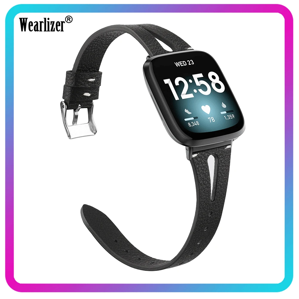 

Leather Watchband for Fitbit Versa 3 Breathable Sport Wristband Clasp Strap Watch Accessory Wrist Strap Band for Fitbit Versa 3