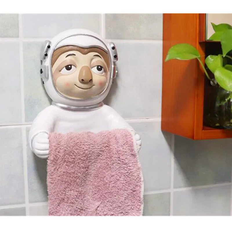 

Space Sloth Toilet Roll Paper Tube Wall-mounted Bathroom Drawer Paper Towel Rack Toilet Paper Cartoon Free Of Punch M3751