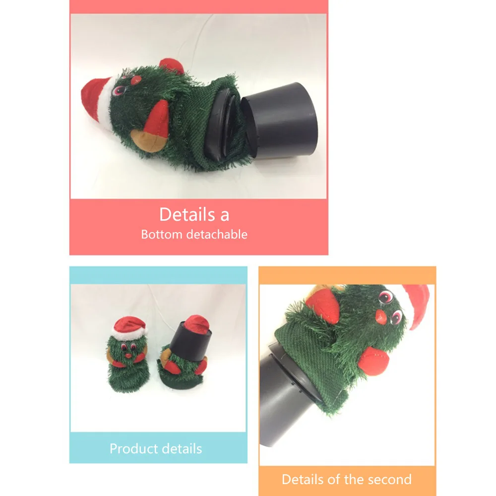 

Christmas Glowing Vocal Toys Electric Santa Claus Spinning Rotating Dancing Sounds Toy Xmas Tree Home Party Office Desktop Gift