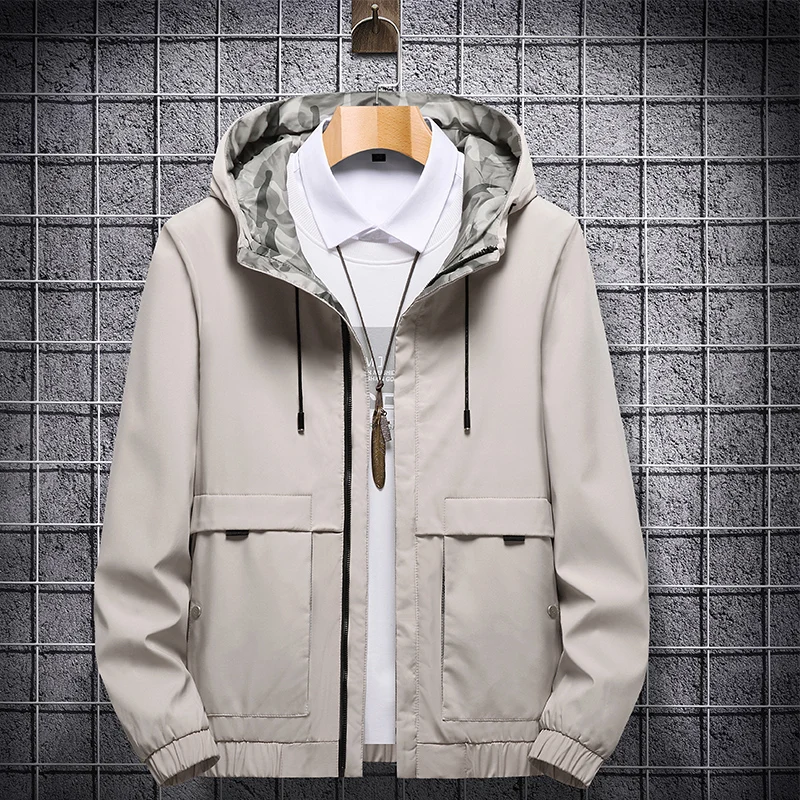 

New Jacket Men Coat Fashion Hip Hop Windbreaker Coats Casual Hooded Mens Cargo Bomber Jackets and Coats Outwear Streetwear