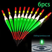 6pcs battery deep water buoy fishing tackle float with electronic fishing gear fishing light buoy led electric buoy light