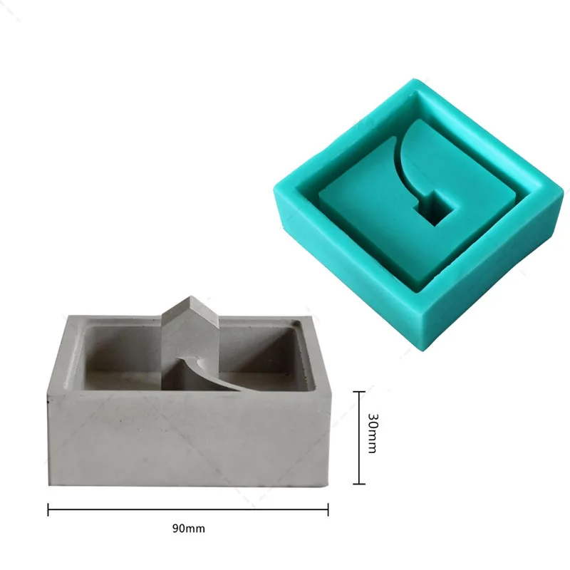 3D стили цементный цветочный горшок силиконовый бетон квадратный Круглый с