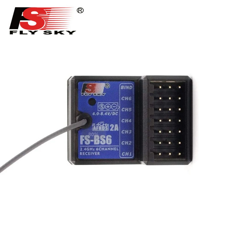Receptor de FS-BS6 FlySky, transmisor de FS-GT5, 2,4 Ghz, 6 CANALES, AFHDS2, para FlySky FS-IT4S-0