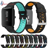 20mm silicone strap bracelet for huami amazfit bip gts 2 3 watch band for xiaomi haylou ls02 garmin forerunner 645 vivoactive 3