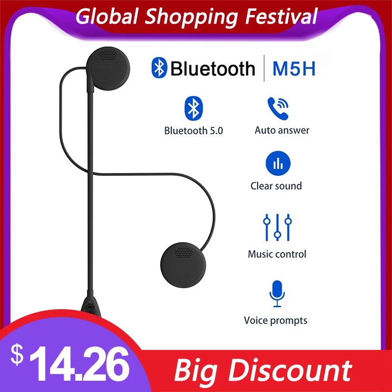 Гарнитура для мотоциклетного шлема сделай сам Bluetooth 5 0 Беспроводная