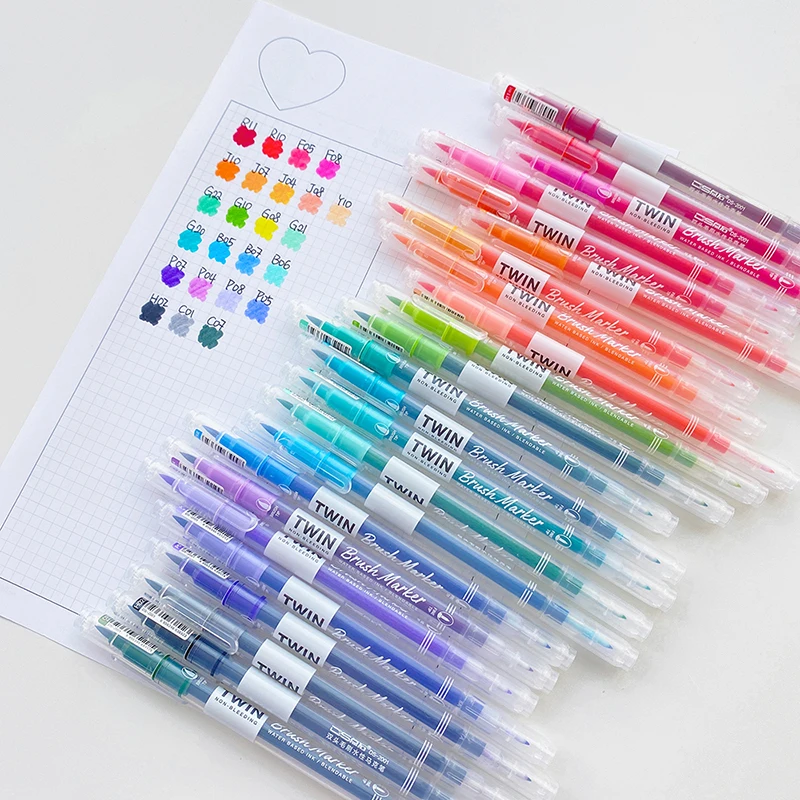 1/6 шт. кисть ручка художественные маркеры двойной наконечник хайлайтер для