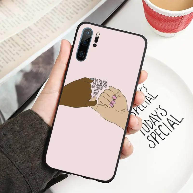 

Black Lives Matter BLM Phone Case For Huawei P40 P20 P30 lite Pro P Smart 2019 Mate 40 20 10 Lite Pro Nova 5t