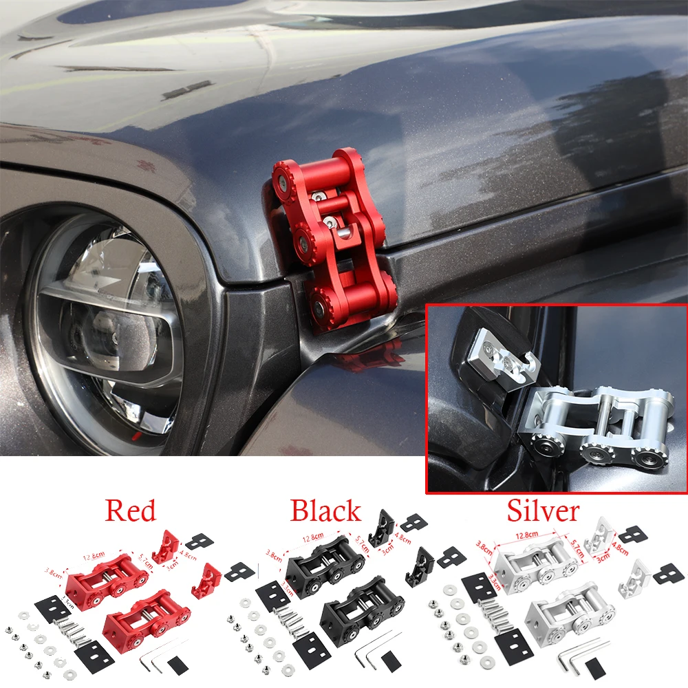 

Aluminum Alloy Hood Latches Locking Catch Buckle Exterior Trim Fit For 2018-2021 Jee Wrangler JL JT Gladiator Car Accessories