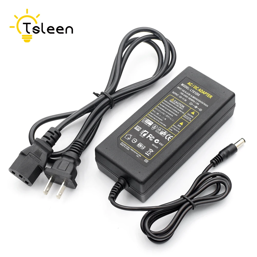 

DC 12V 5A US/EU/UK/AU Plug Charger Universal 12V 5A AC100-240V To DC Power Supply Adapter Converter Module Stable High Power