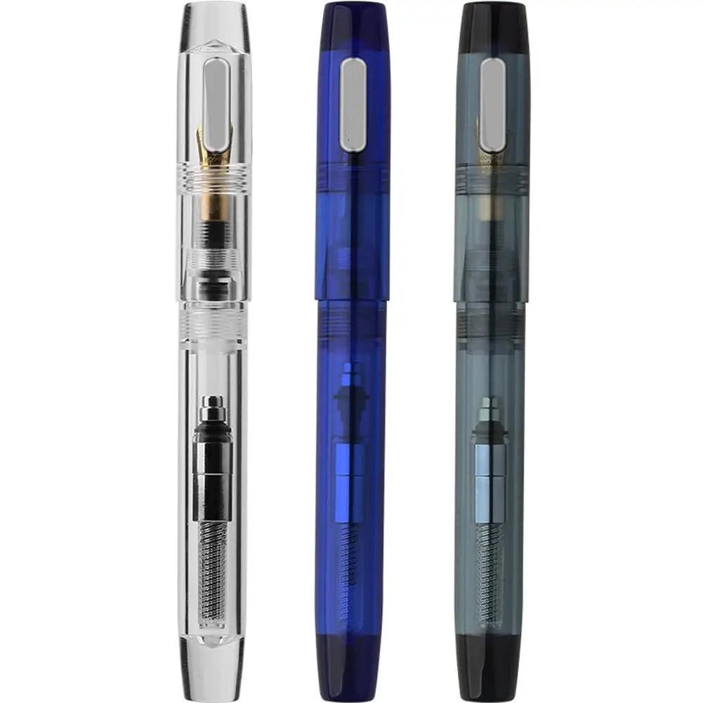 

1PC Transparent Large Capacity Fountain Pen Eyedropper Quality EF/F Pen Converter Filling Pen With Set Nib High Gift Ink Bo R9Q9