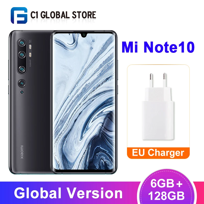 Глобальная версия смартфона Xiaomi Mi Note 10 6 ГБ 128 камера 108 МП Восьмиядерный процессор