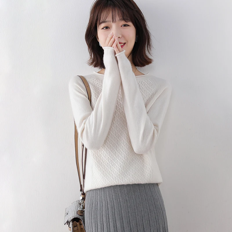 adishree 2020 woman winter 100% Cashmere sweaters and autumn knitted Pullovers High Quality Warm Female thickening O-neck