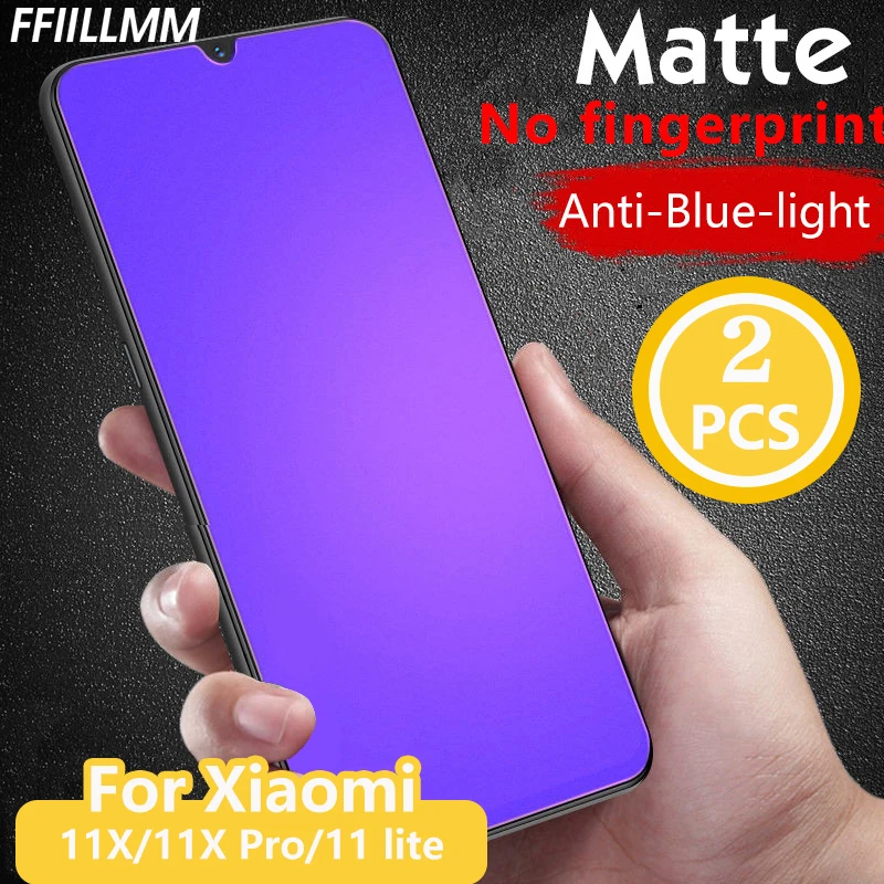 2Pcs/lot Anti blue Light Tempered Glass For Xiaomi 11X Pro Screen Protectors For Xiaomi 11 lite 5G 11i Matte Protective Glass
